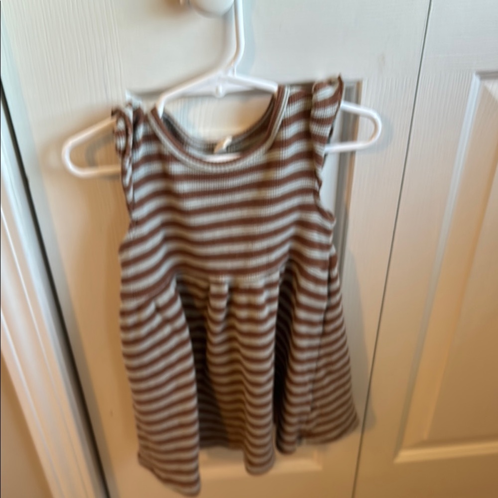 Striped Brown and White Kids Sleeveless Top